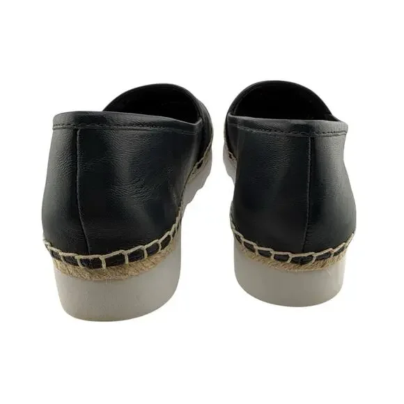 Coach Women Rye Nappa Leather Espadrille Flat Shoes Midnight Navy Sz 5.5 NEW‎ - Picture 7 of 11